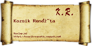 Kozsik Renáta névjegykártya